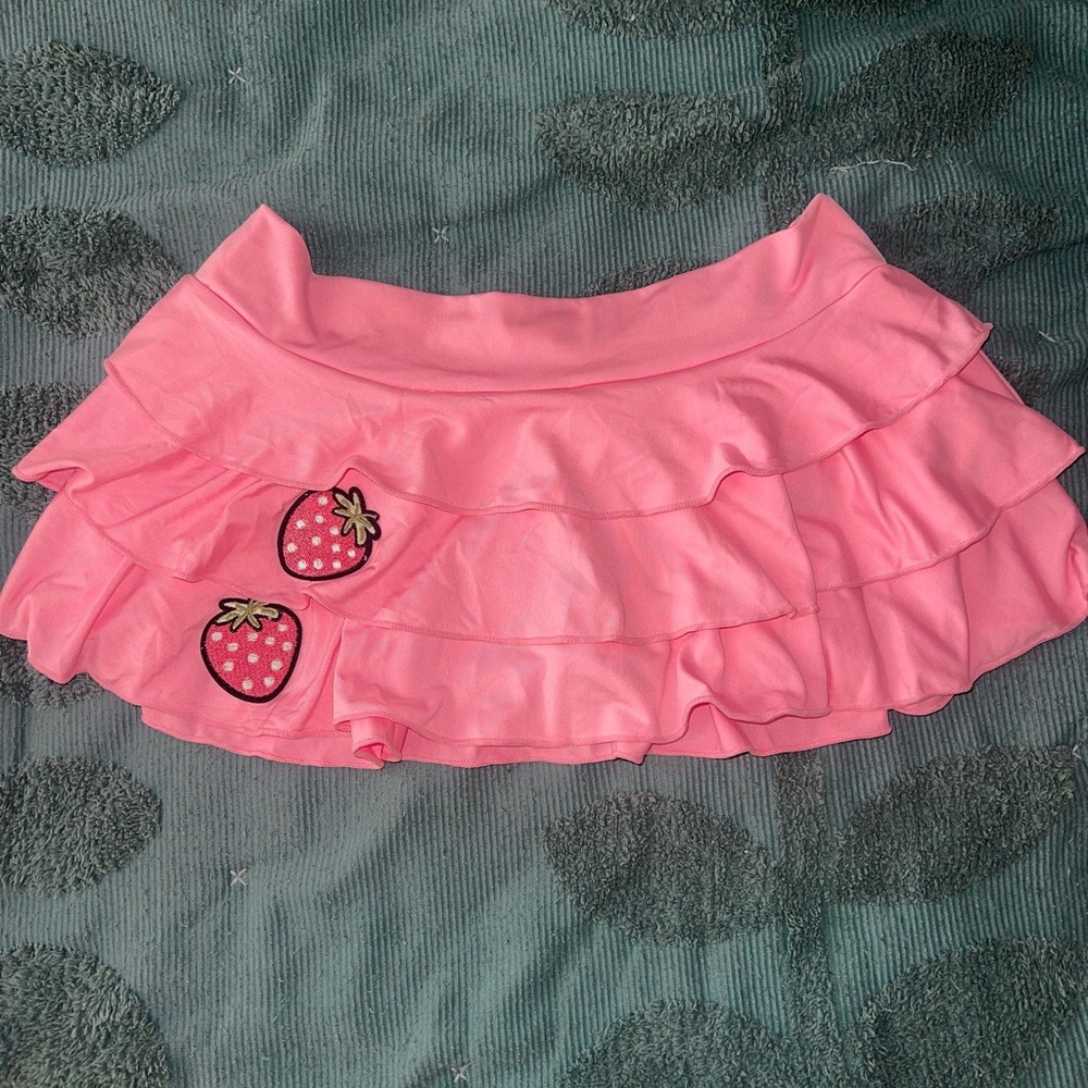 Pink Strawberry Mini Skirt